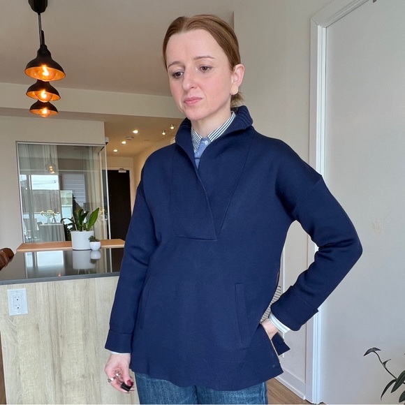 J.Crew Collection Cowl neck Side Zip Pull Over Merino Wool Sweater Sz: S - Picture 5 of 14